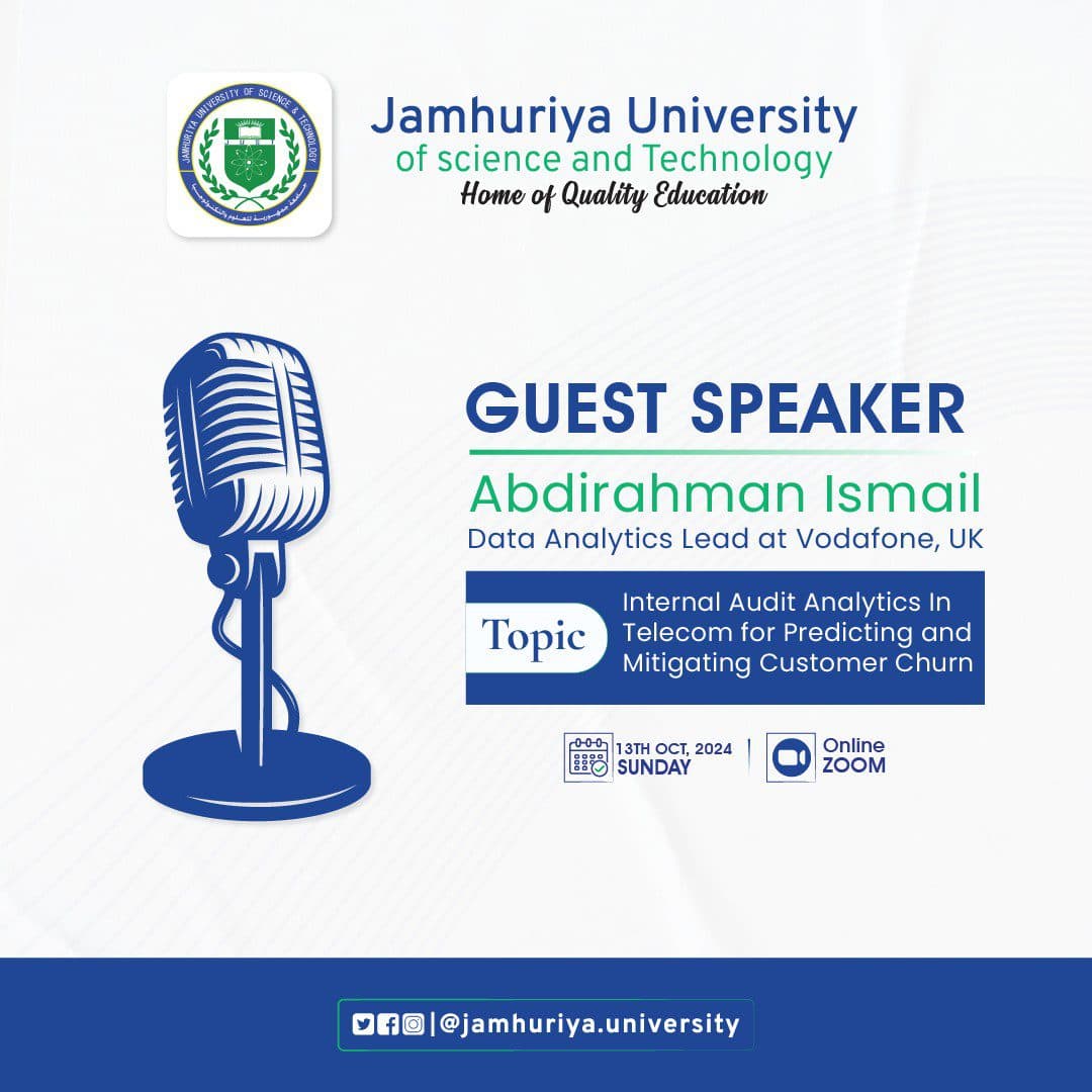 Guest Speaker Abdirahman Ismail Shares Insights on Reducing Telecom Customer Churn Using Data Analytics
