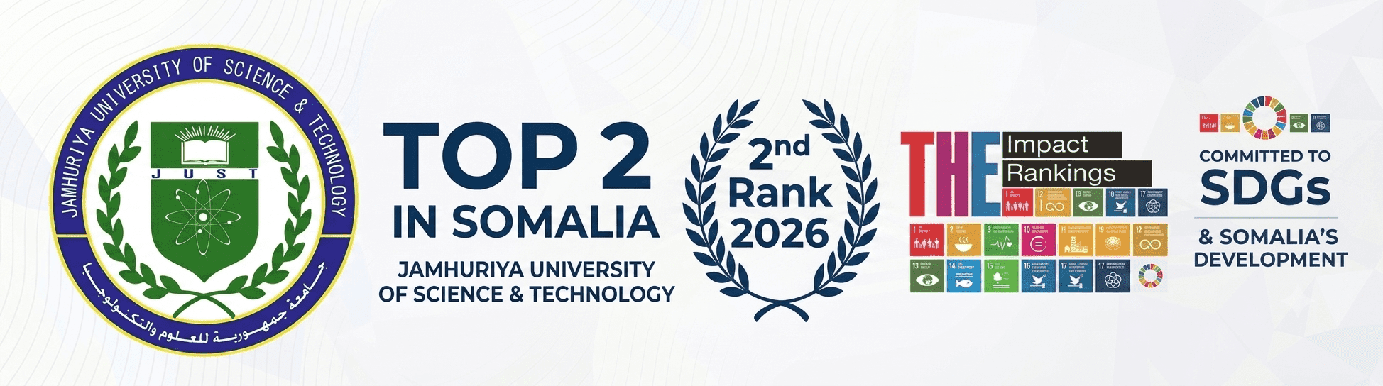 Jamhuriya University Ranked 2nd in Somalia in the Prestigious Times Higher Education (THE) Impact Rankings!
